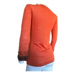 Moda International Womens Small Orange Lightweight Beaded sweater size medium​ Photo 6
