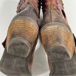 Vince Camuto  Madalissa Two Tone Leather Studded Boots‎ Size 8 Brown Red Shoes Photo 5