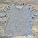 Walter Baker  grey knit ruched puff ruffle sleeve top womens size medium E9 Photo 0