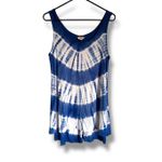 cupio  Women's Blue Soft Long Tye Dye Scoop Neck Tunic Tank Top sz L Dreamy Festi Photo 2