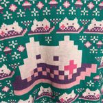 Keyboard Cat Merch Graphic Novelty Print Multicolored Crew Neck‎ Warm Sweater Green Size L Photo 3