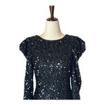 LPA  Dress Women Medium Black‎ Sequins Long Puff Sleeve Sheath Francisia Mini Photo 4