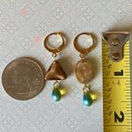 Handmade unique retro vintage fairy boho style dangle earrings w/ quality Czech glass beads mix 🌀🍃💛 Photo 7