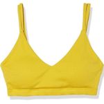 Terea Bralette Bra Women’s XL Crop Top Yellow Ribbed Stretch Mustard Tie D1 Photo 0