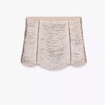 ZARA  NWT metallic thread pale pink mini skirt Photo 4