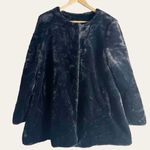 Jeno Neuman Vintage Collection Black Plush Faux Fur Coat Size Large Photo 0