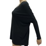 EXPRESS  OneEleven Black V Neck and Back Batwing Long Sleeve Shirt Oversized XS Photo 2