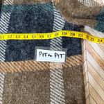 Natural Reflections  Brown Plaid Hooded Cardigan Longline Open Front Lg Cozy Photo 7