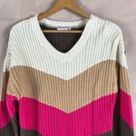 Lush Clothing LUSH Colorblock Chevron Sweater SMALL Photo 3
