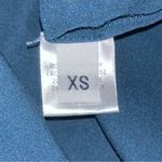 Ramy Brook Women’s Size XS Blue Black Silk Tie Front Long Sleeve Top Blouse Photo 5