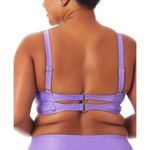 California Waves  NWT Shimmery Metallic Bandeau Bikini Top Purple Plus Size 16 Photo 3