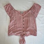 American Eagle NWOT • • Red & White striped • cropped top • XS • ties at waist Photo 0
