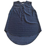 Garnet Hill  Silk Top Womens 04 Blue White Polka‎ Dot Sleeveless Tunic Top Photo 0