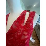 MORGAN AND CO. DEEP PINK LACE BODICE FLOOR LENGTH NWT SIZE 6 Photo 5