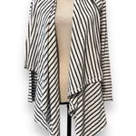 Lily White  medium womens cardigan kimono black white striped long sleeve new NWT Photo 0