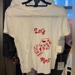 Free People NWT  Banner Day Let's Roll Tee - white ivory red - small Photo 7