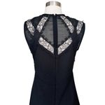 Sandro Enna Black Dress Crepe Chantilly Lace Fit & Flare Sleeveless FR 40 Large Photo 8