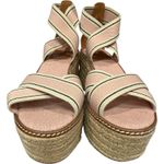 Tory Burch Frieda Espadrille Sandal Pink Blush Stripe Tan 57331 Size 6.5 - $258 Photo 1