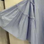 Women's DRA Blue White Stripes Long Sleeve bell Sleeves Blouse Shirt size xs Photo 3