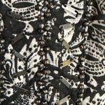 Free People Black & Gray Keyhole Neck Cold Shoulder Top. Beaded Neck & Sleeves Photo 4