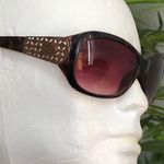 2000s Y2K Baddie Brown frame sunglasses ombre lens gold lattice handle Streetwear, boho, western, girlie Photo 0