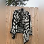Staring At Stars  Southwest Print Draped Open‎ Cardigan Women's Small Black White Photo 2