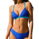 Cupshe NWT  V Neck Low Rise Crisscross Back Low Rise Bikini Set - Size Medium‎ Photo 0