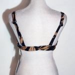 Cupshe Black and Tan print Bikini Top with V-Wire NWT Size Medium Photo 3