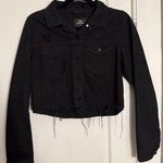 Dr. Denim Revolve  Black Distressed Cropped Jean Jacket Photo 0