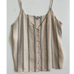 Rails ‎ Aubry Peach Navy Stripe Button Front Tank Top - S EUC Photo 1