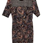 Shelby & Palmer Colorblock Paisley and Houndstooth Knee Length Sheath Dress Photo 0
