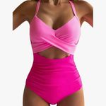 KYC Women's One Piece Swimsuits Tummy Control Cutout High Waisted Bathing Suit Wrap Tie 1 Piece Swimsuit Photo 1