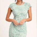 Lulu’s NWT Sage Backless Crochet Dress Medium Green Photo 0