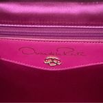 Oscar de la Renta Pink Satin Coral Bead Embellished Clutch Evening Shoulder Bag Photo 14