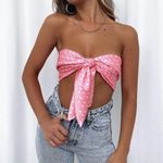White Fox Boutique  - In Your Element Monogram Scarf Top in Pink Photo 0