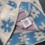 Hippie Rose  sweater knit super soft grannie square floral pattern Large NEW boho Photo 4