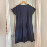 Unbranded Women's L Simple Navy Blue Cotton Knee Length Short Sleeve Dress Size L Photo 2