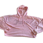 Juicy Couture Juicy Couture Womans Small Pink Velour Sleepwear Oversized Cropped Hoodie Photo 0