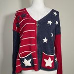 The Vintage Shop Vintage American Flag Full-Zip Knit Cardigan Photo 0