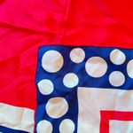 Patriotic Red White Blue Silk Scarf, Polka Dot Photo 1