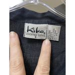 Kiko Dress Womens Small Black Button Front Sleeveless Maxi Textured Linen Blend Photo 1