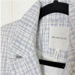 Avec Les Filles Tweed Blazer Jacket Womens Size S Blue White Plaid Button Front Photo 3