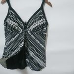 Maxine of Hollywood  M Black White Tankini Swim Top Photo 7
