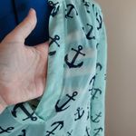 Rue 21 Sheer Blue and Green Anchor Top or Bathing Suit Coverup Photo 1