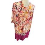 Floral Print Kimono Open Front Pink Trim‎ Duster Cardigan Bohemian Size undefined Photo 6