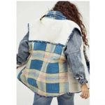 Free People Vera Plaid Patch Sherpa Vest Oversized Boho Size Small Photo 1