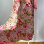 Vintage 60's 70s Handmade Hostess Style Quilted Beaded Maxi Dress Retro Pink Size XL Photo 6