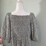Old Navy XL Peasant Top Blouse Puffed Sleeve Smocked Back Floral Print Button Photo 3