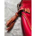 Dooney & Bourke Red Leather Crossbody Bag W/ Tassels Adjustable Strap Boutique Photo 2