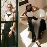 Altuzarra Apollonia Crochet Bustier Linen Silk Maxi Dress Black Size 34FR (2 US) Photo 2